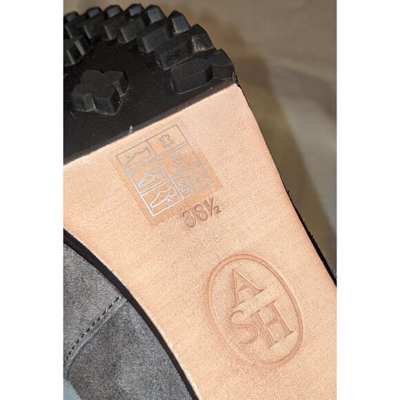 ASH Poppy Suede Lace Up Platform Stiletto Bootie in Sparrow Sz 38.5 / 8.5 US IOB - Picture 10 of 13